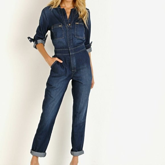 Lee Dark Blue Denim Jumpsuit - Picture 1 of 13
